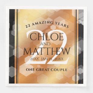 Elegant 22nd Copper Wedding Anniversary Napkin