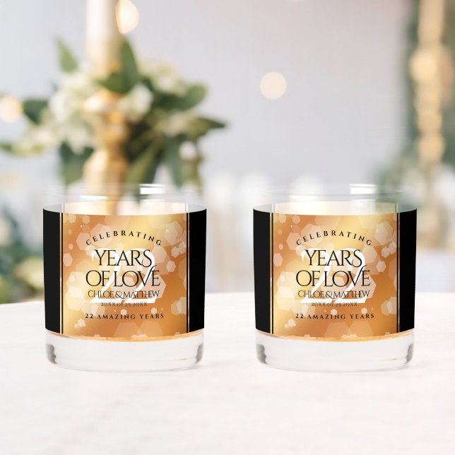 Elegant 22nd Copper Wedding Anniversary Whiskey Glass (Insitu (Wedding))