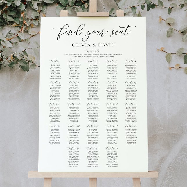 Elegant 23 Tables Find Your Seat Seating Chart (Creator Uploaded)