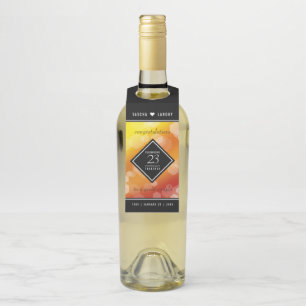 Elegant 23rd Imperial Topaz Wedding Anniversary Bottle Tag