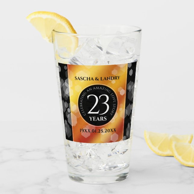 Elegant 23rd Imperial Topaz Wedding Anniversary Glass (Front Ice)