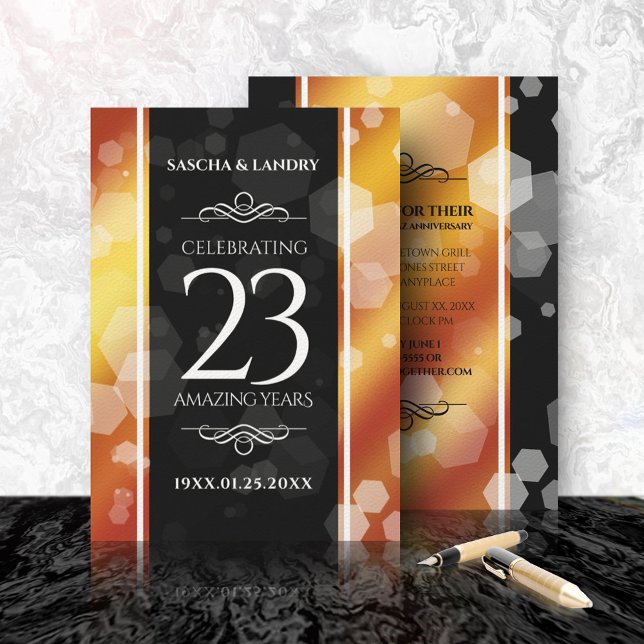 Elegant 23rd Imperial Topaz Wedding Anniversary Invitation (Creator Uploaded)