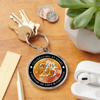 Elegant 23rd Imperial Topaz Wedding Anniversary Key Ring