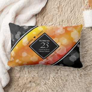 Elegant 23rd Imperial Topaz Wedding Anniversary Lumbar Cushion