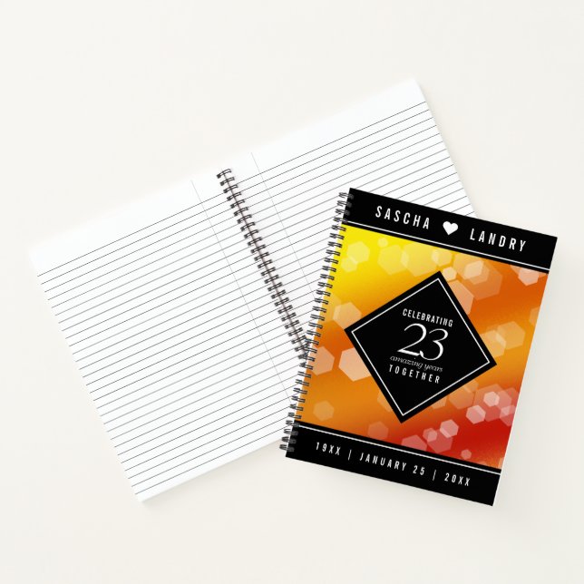Elegant 23rd Imperial Topaz Wedding Anniversary Notebook (Inside)