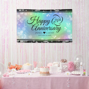 Elegant 24th Opal Wedding Anniversary Celebration Banner