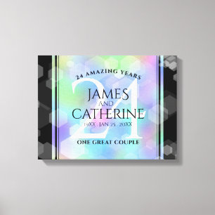 Elegant 24th Opal Wedding Anniversary Celebration Canvas Print