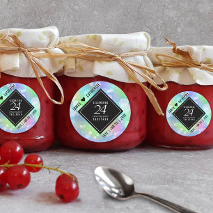 Elegant 24th Opal Wedding Anniversary Celebration Classic Round Sticker