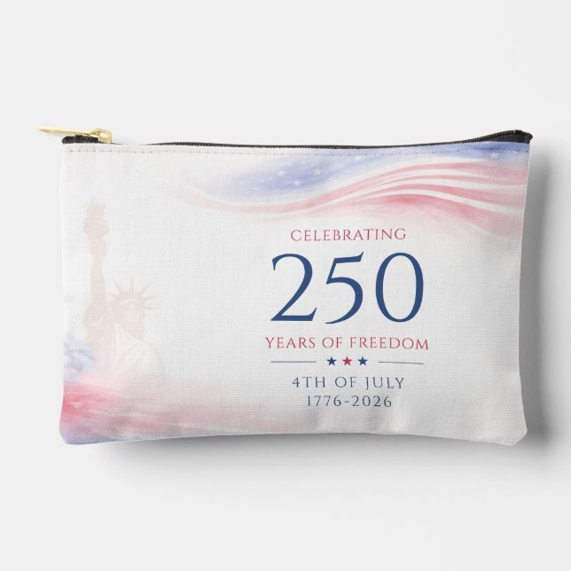 Elegant 250th American Independence Day 4th July Accessory Pouch (Front)