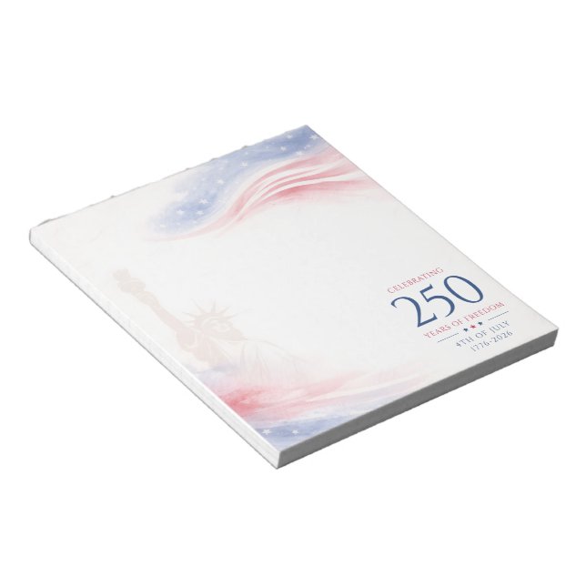 Elegant 250th American Independence Day 4th July Notepad (Angled)