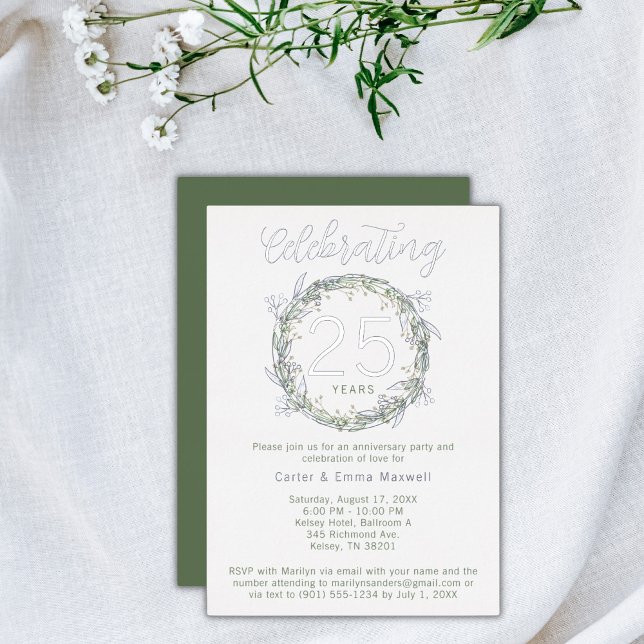 Elegant 25th Anniversary Party Invite Real Foil (Creator Uploaded)