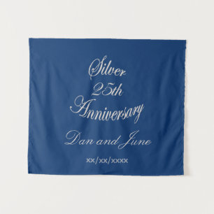 Elegant 25th Silver Anniversary Personalised Tapestry