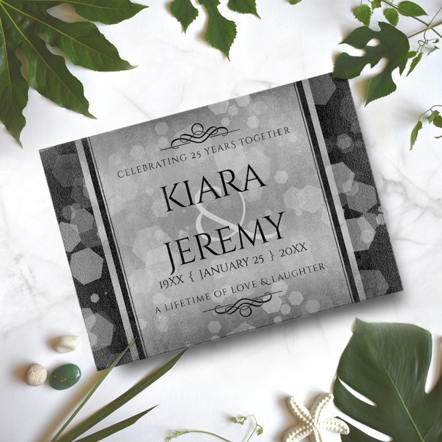 Elegant 25th Silver Wedding Anniversary Cutting Board (Creator Uploaded)