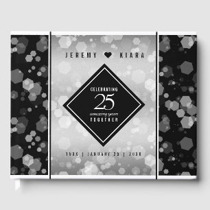 Elegant 25th Silver Wedding Anniversary Guest Book