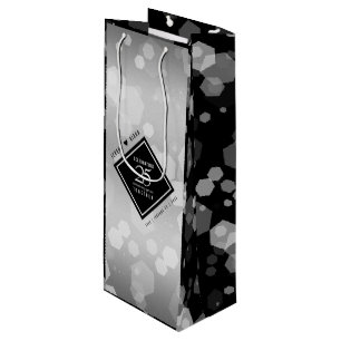 Elegant 25th Silver Wedding Anniversary Wine Gift Bag
