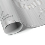 Elegant 25th Silver Wedding Anniversary Wrapping Paper<br><div class="desc">25th Silver Wedding Anniversary Gift Wrap. Made with high resolution vector and/or digital graphics for a professional print. NOTE: (THIS IS A PRINT. All zazzle product designs are "prints" unless otherwise stated under "About This Product" area) The design will be printed EXACTLY like you see it on the screen and...</div>