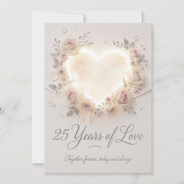 Elegant 25th Wedding Anniversary Card (Front)
