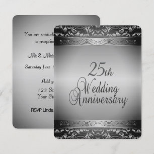 Elegant 25th Wedding Anniversary Invitation