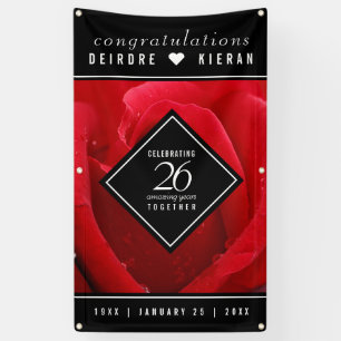 Elegant 26th Rose Wedding Anniversary Celebration Banner