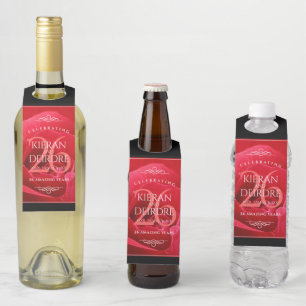 Elegant 26th Rose Wedding Anniversary Celebration Bottle Tag