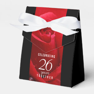 Elegant 26th Rose Wedding Anniversary Celebration Favour Box