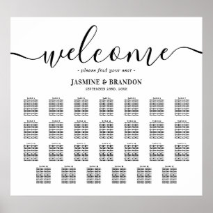 Elegant 27 Table Wedding Seating Chart