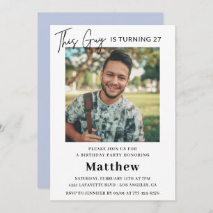 Elegant 27th birthday invitations Men Photo