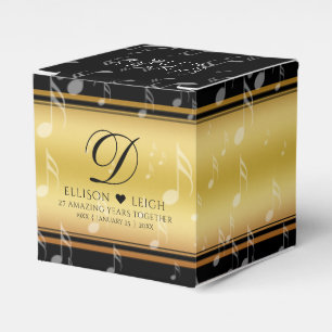 Elegant 27th Music Wedding Anniversary Celebration Favour Box