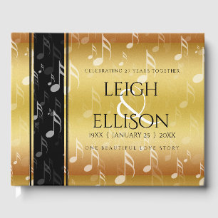 Elegant 27th Music Wedding Anniversary Celebration Guest Book
