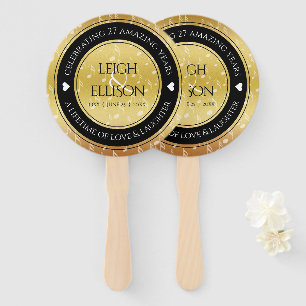 Elegant 27th Music Wedding Anniversary Celebration Hand Fan
