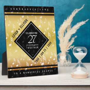 Elegant 27th Music Wedding Anniversary Plaque