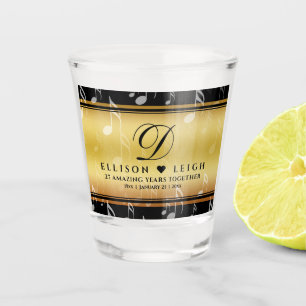 Elegant 27th Music Wedding Anniversary Shot Glass