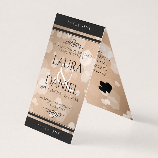 Elegant 28th Linen Wedding Anniversary Celebration (Front)