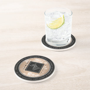 Elegant 28th Linen Wedding Anniversary Celebration Coaster