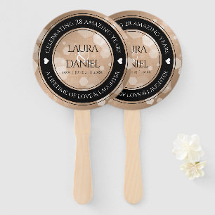 Elegant 28th Linen Wedding Anniversary Celebration Hand Fan