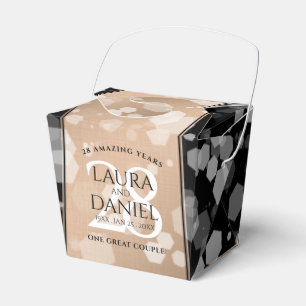 Elegant 28th Linen Wedding Anniversary Favour Box