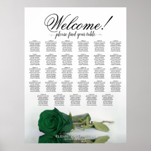 Elegant 29 Table Emerald Green Rose Seating Chart