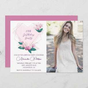 Elegant 29th birthday invitations Floral Photo