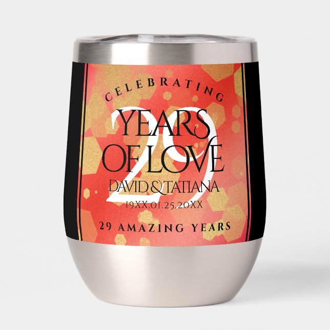 Elegant 29th Garnet Wedding Anniversary (Back)