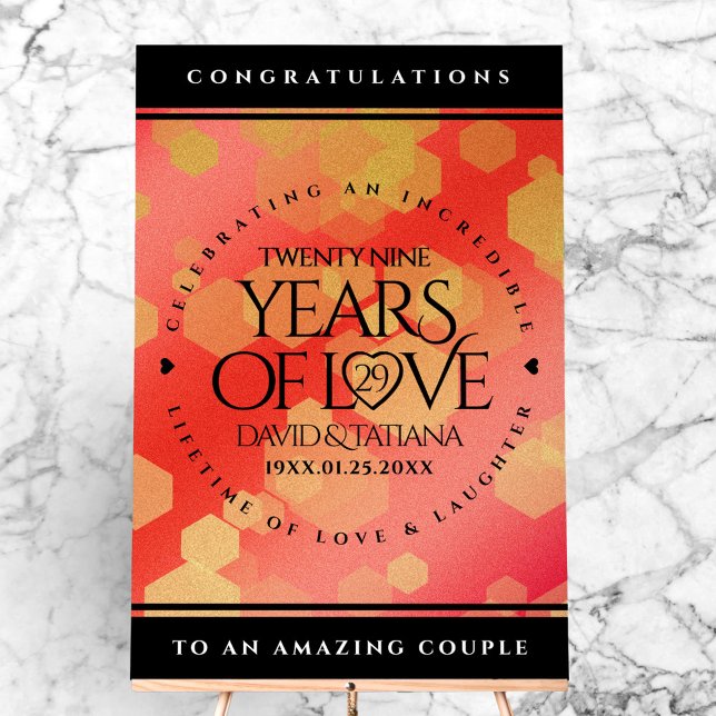 Elegant 29th Garnet Wedding Anniversary Acrylic Sign (Elegant 29th Garnet Wedding Anniversary Acrylic Sign Cover Photo)