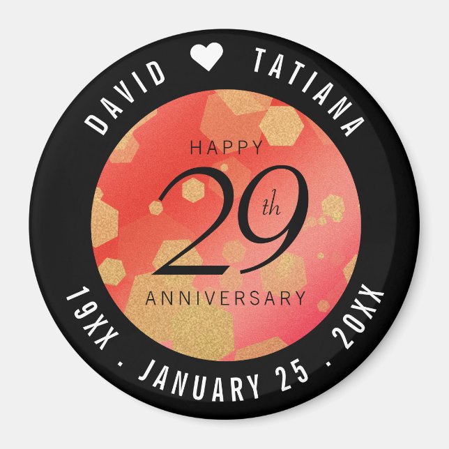 Elegant 29th Garnet Wedding Anniversary Magnet (Front)