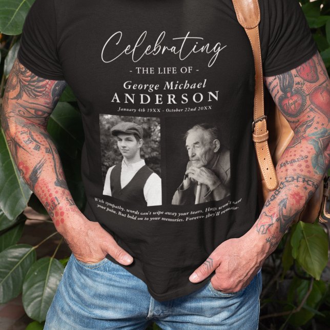 Elegant 2 Photo 'Celebrating the Lif' Tribute T-Shirt (Creator Uploaded)