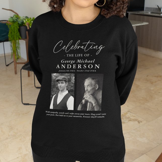 Elegant 2 Photo 'Celebrating the Life' Tribute Sweatshirt (Creator Uploaded)