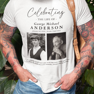 Elegant 2 Photo 'Celebrating the Life' Tribute T-Shirt