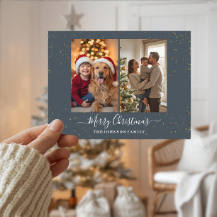 Elegant 2 Photo Christmas Card