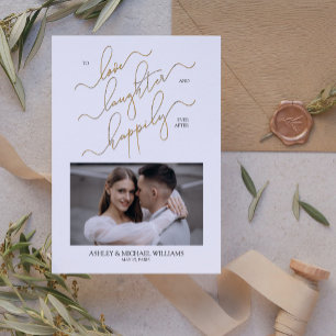 Elegant 2 Photo QR Code Script Happily Ever After Invitation