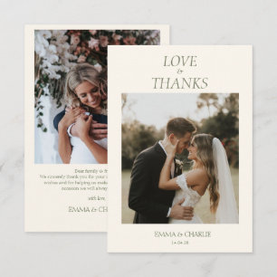 Elegant 2 Photo Thank you Wedding card