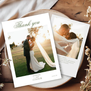 Elegant 2 Photo Thank you Wedding card