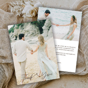 Elegant 2 Photo Wedding Thank You Card