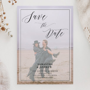 Elegant 2 photos collage save the date wedding